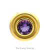 Round Bezel Set Amethyst Slide Pendant in 14k Yellow Gold - Thumbnail 1