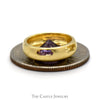 Round Bezel Set Amethyst Slide Pendant in 14k Yellow Gold - Thumbnail 3