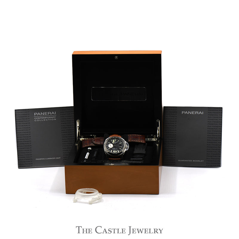Panerai Luminor GMT PAM00088 Steel Men's Watch with Box Papers & Extras
