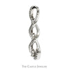 Twisted 3 Stone Diamond Pendant with Diamond Accents in 10k White Gold - Thumbnail 3