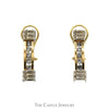 Diamond Accented Bar Link Earrings with Lever Backs in Two Tone 14k White & Yellow Gold - Thumbnail 1