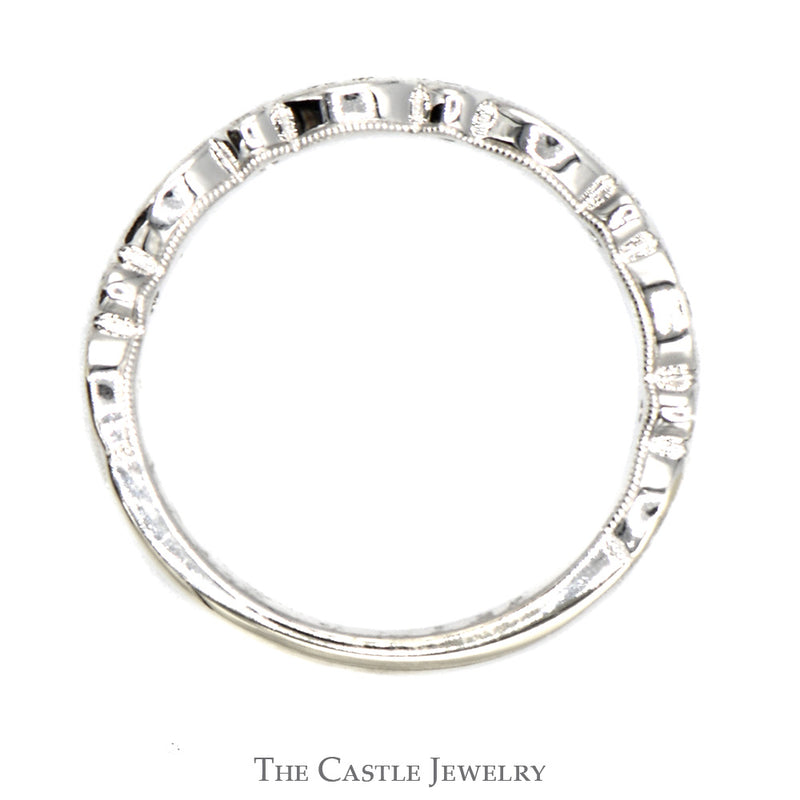 1/4cttw Neil Lane Designer Double Diamond Band in 14k White Gold Beaded Designed Mounting