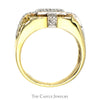Men's 1/4cttw Square Shaped Pave Set Diamond Cluster Ring in 10k Two Tone Gold - Thumbnail 2