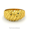 18k Yellow Gold Diamond Cut Detailed Dome Ring - Thumbnail 1