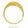 18k Yellow Gold Diamond Cut Detailed Dome Ring - Thumbnail 2