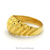 18k Yellow Gold Diamond Cut Detailed Dome Ring - Thumbnail 3