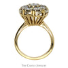 1.8cttw 9 Diamond Cluster Ring in 14k Yellow Gold - Thumbnail 2