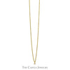 Round Diamond Solitaire Pendant on 20 Inch Rope Chain in 14k Yellow Gold - Thumbnail 2