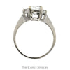 Emerald Cut Aquamarine And Diamond Ring .10 CTTW In 14KT White Gold - Thumbnail 2