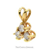 1/2cttw Triple Round Diamond Pendant in 14k Yellow Gold - Thumbnail 3