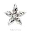 Flower Shaped Diamond Pendant in 14k White Gold - Thumbnail 1