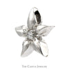 Flower Shaped Diamond Pendant in 14k White Gold - Thumbnail 2