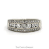 1cttw Triple Row Round Diamond Band in 14k White Gold - Thumbnail 1