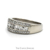 1cttw Triple Row Round Diamond Band in 14k White Gold - Thumbnail 3