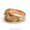 Two Tone Leaf & Bow Designed Ring in 10k Yellow & Rose Gold - Thumbnail 4