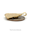 Triangular Textured Nugget Designed Pendant in 14k Yellow Gold - Thumbnail 3