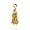 Triangular Textured Nugget Designed Pendant in 14k Yellow Gold - Thumbnail 2