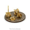 3/4cttw Princess Cut Diamond Stud Earrings in 14k Yellow Gold Butterfly Pushbacks - Thumbnail 3