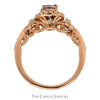 Oval Morganite Ring with Diamond Halo and Accented Sides in 10k Rose Gold - Thumbnail 2