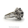 Blue Sapphire and Diamond Freeform Cluster in 14 KT White Gold - Thumbnail 3