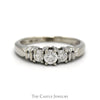 Three Stone Diamond Engagement Ring in 14k White Gold - Thumbnail 1