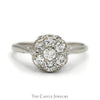 3/4cttw 7 Round Diamond Cluster Ring in 14k White Gold - Thumbnail 1