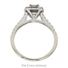1cttw Round Diamond Bridal Set with Diamond Halo and Matching Diamond Band in 10k White Gold - Thumbnail 2
