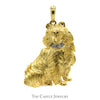 Collie Dog Pendant with Diamond Accents in 10k Yellow Gold - Thumbnail 1