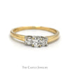 Three Stone Round Diamond Engagement Ring in 14k Yellow Gold - Thumbnail 1