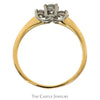 Three Stone Round Diamond Engagement Ring in 14k Yellow Gold - Thumbnail 2