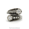 Concaved 1/2cttw Round Diamond Bypass Ring in 10k White Gold - Thumbnail 1