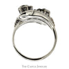 Concaved 1/2cttw Round Diamond Bypass Ring in 10k White Gold - Thumbnail 2