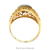 Kentucky Diamond Cluster Ring with Open Filigree Sides in 10k Yellow Gold - Thumbnail 2