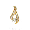 .85cttw Diamond Solitaire Pendant with Channel Set Diamond Accents in 14k Yellow Gold - Thumbnail 1