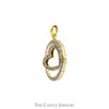 Circle of Love 1/3cttw Diamond Pendant with Dangling Heart Center in 10k Yellow Gold - Thumbnail 2