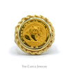1988 Panda Coin Ring in 14k Yellow Gold Rope Bezel Mounting - Thumbnail 1