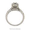 1.5cttw Emerald Cut Diamond Engagement Ring with Diamond Halo and Accented Sides in 14k White Gold - Thumbnail 2