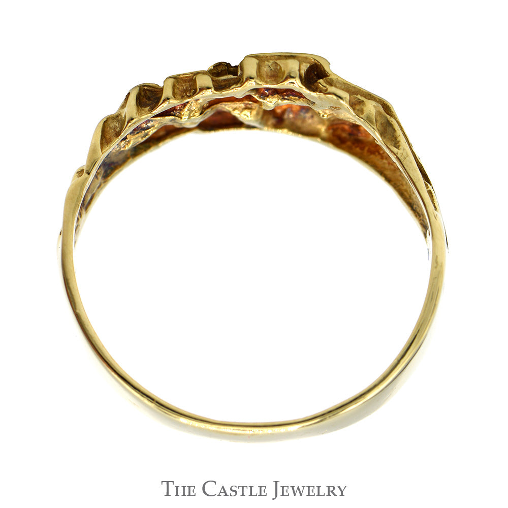 Textured Nugget Style Ring in 10k Yellow Gold - Size 9