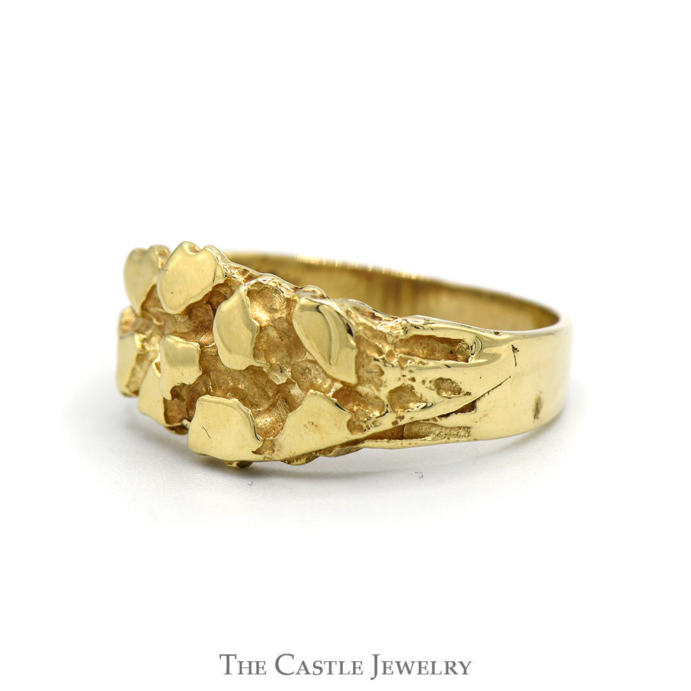 Textured Nugget Style Ring in 10k Yellow Gold - Size 9