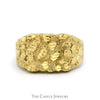 Men's Textured Nugget Style Ring with Diamond Cut Finish in 10k Yellow Gold - Thumbnail 1