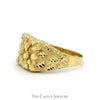 Men's Textured Nugget Style Ring with Diamond Cut Finish in 10k Yellow Gold - Thumbnail 3