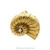 Nautilus Shell Pin with Round Diamond Accent in 14k Yellow Gold - Thumbnail 1