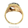 Diamond Horseshoe Ring Featuring Horse Head & Fence Design in 10k Yellow Gold - Thumbnail 2
