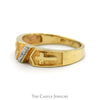Cross Designed Band with Illusion Diamond Accent in 10k Yellow Gold - Thumbnail 3