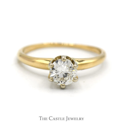 .85ct Round Diamond Solitaire Engagement Ring in 14k Yellow Gold