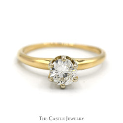 .85ct Round Diamond Solitaire Engagement Ring in 14k Yellow Gold