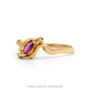 Marquise Cut Ruby Ring with Diamond Accents in 14k Yellow Gold - Thumbnail 2