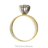 7 Round Diamond Cluster Ring with Wide Brush Textured Band in 14k Yellow Gold - Thumbnail 2