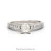 Princess Cut Diamond Solitaire Engagement Ring with Channel Set Accented Sides in Platinum - Thumbnail 1