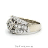 1cttw Lab Grown Diamond Cluster Engagement Ring with Open Split Rows in 14k White Gold - Thumbnail 3